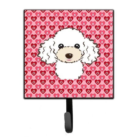 Jensendistributionservices White Poodle Hearts Leash or Key Holder MI2087980
